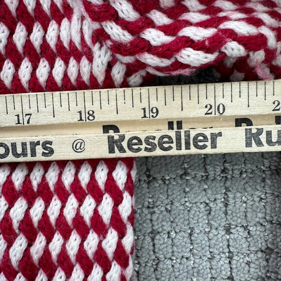 Talbots Open Cardigan Women's Size Small Red White Sweater Pure Merino Wool - Picture 8 of 12